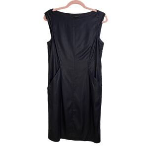 Theory Sleeveless Fitted Wool Blend Sheath Dress